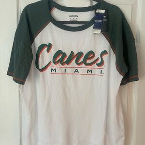 Colosseum Green and White Raglan Tee
